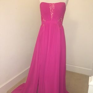 New Aidan Mattox Strapless Chiffon Gown